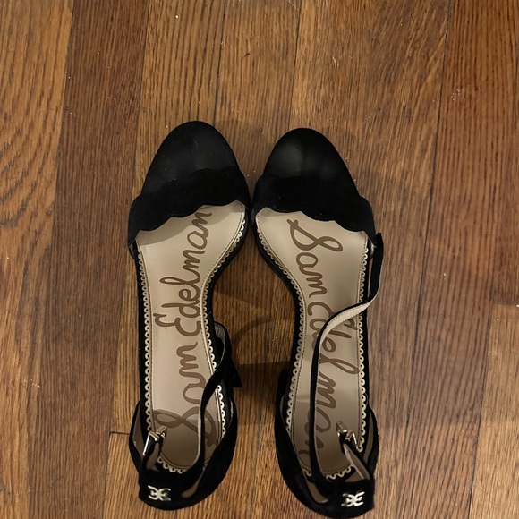 Sam Edelman Odila Scalloped Heel in Black Suede - Picture 3 of 4